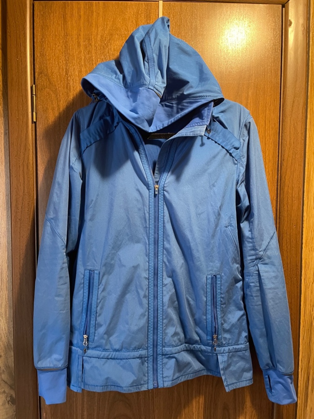 lululemon athletica Blue Zip-Up Hooded Utility Jacket